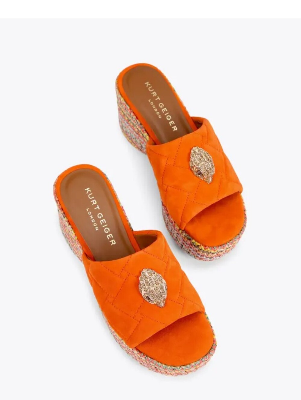 Kurt Geiger London Kensington Wedge Platform Mules Shoes EU 38.5 US 8 WOMEN'S 53